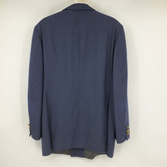 Brooks Brothers 346 Navy Blue Gold Button Double Breasted Prep Wool Blazer 42 L - Picture 3 of 16